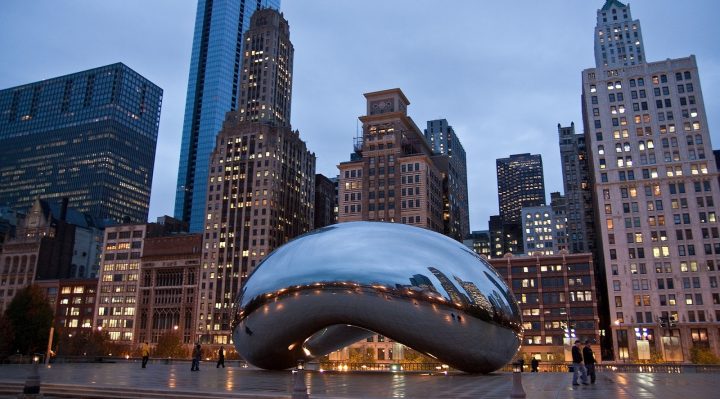 Công trình Cloud Gate tại thành phố Chicago, bang Illinois, Mỹ